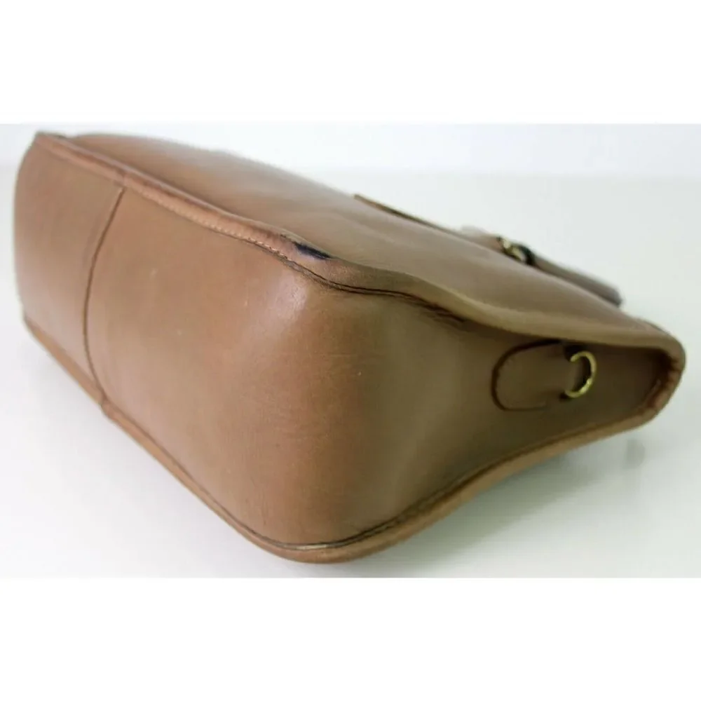 CLASSIC VTG Michael Green SADDLE BEIGE GENUINE LEATHER TOP HANDLE HANDBAG TOTE